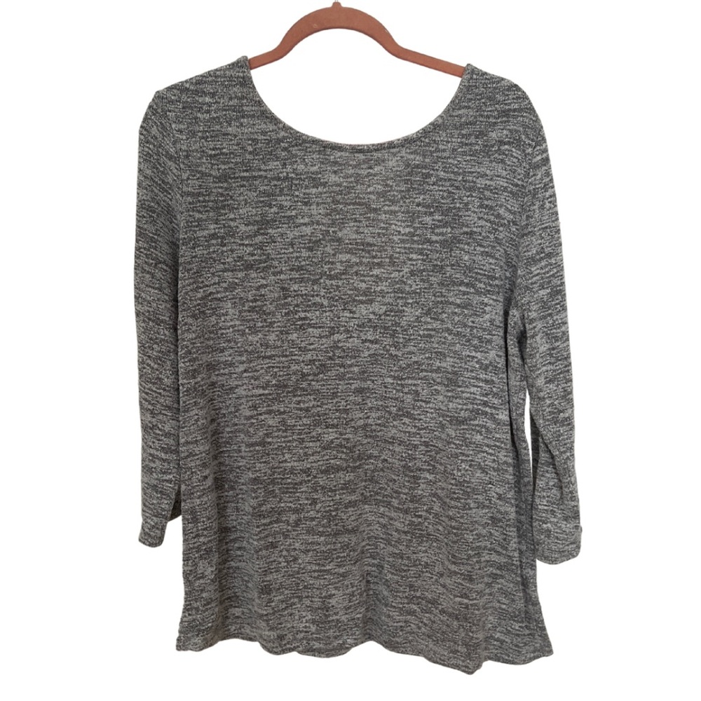 ✨ Market & Spruce Dollie Tie Back Neck Knit Top - Heather Gray, Size L ✨